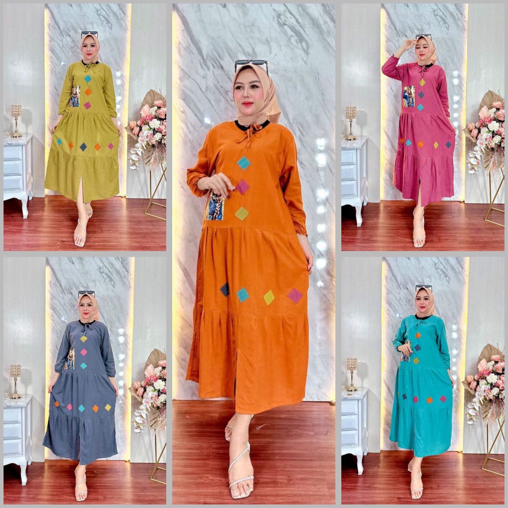 Gamis Longdres Anita Emblem terbaru 2022 //Viral kekinian//Gamis Busui blink Rayon Premium//pakaian wanita kekinian