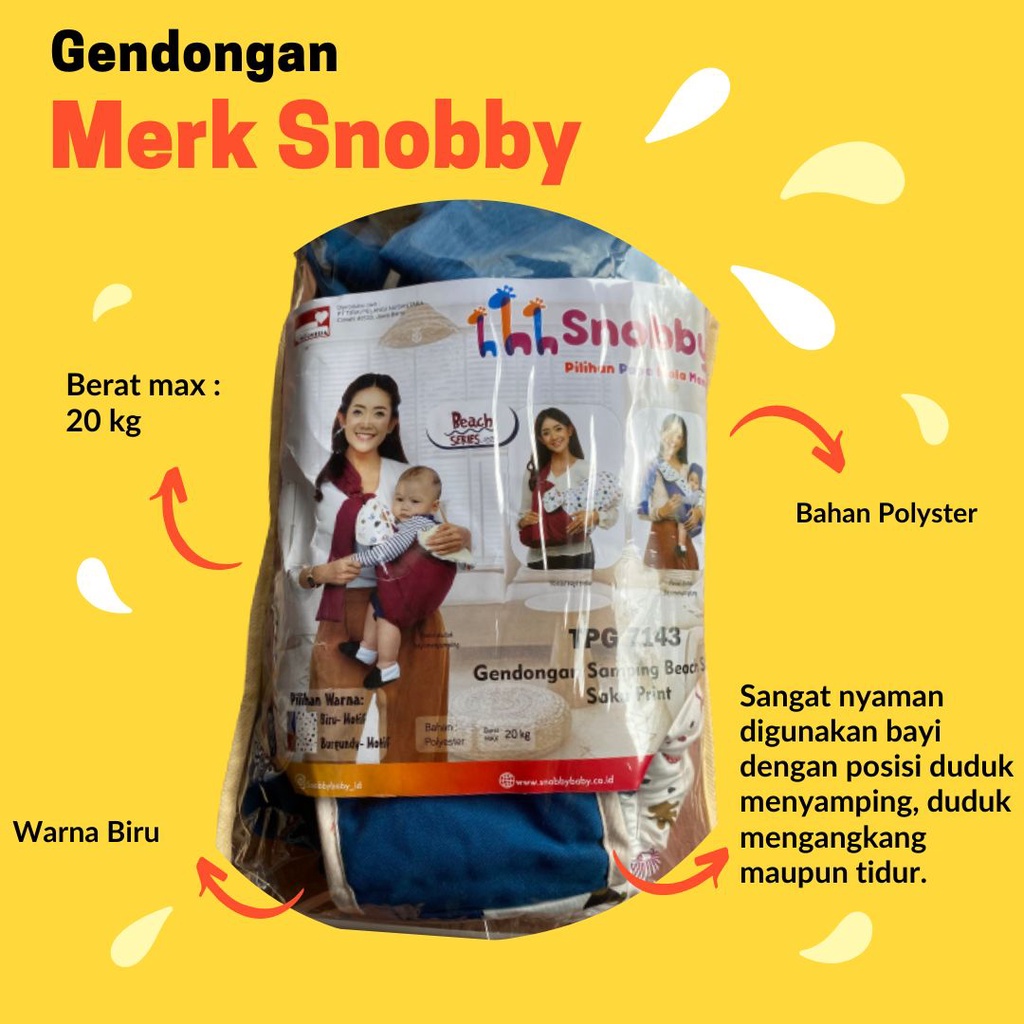 Gendongan samping snobby / gendongan multifungsi / gendongan bayi snobby