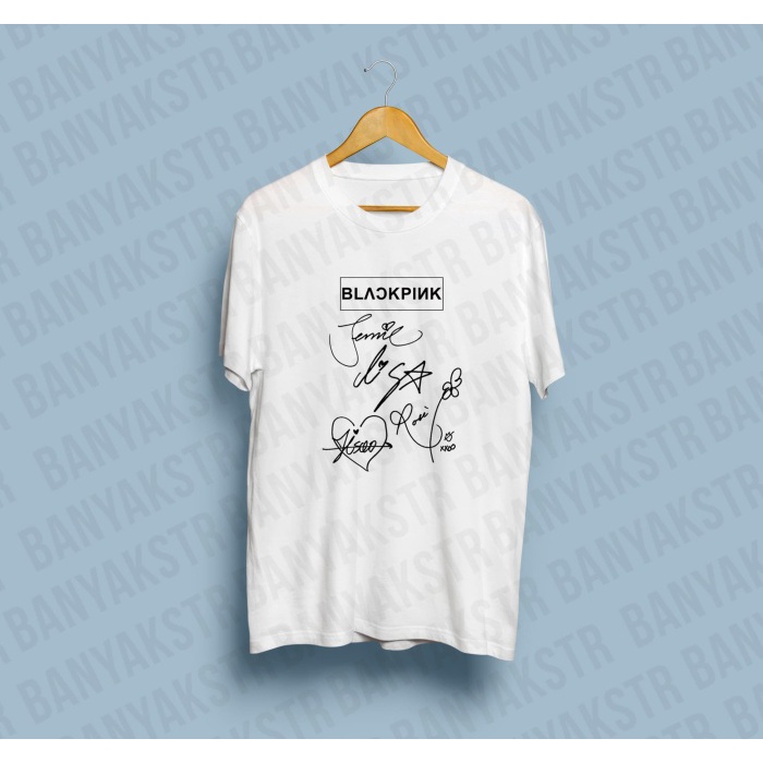KPOP KAOS BLACKPINK TANDA TANGAN / KAOS SIGNATURE BLACKPINK /