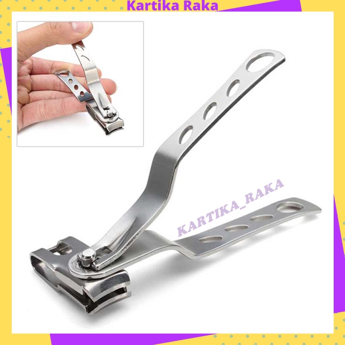 KR Gunting Potong Kuku Kaki Tangan Miring Stainless Steel Nail Trimmer Manicure Pedicure Rotateable