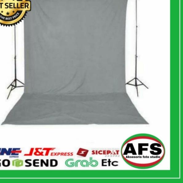 Background foto hitam polos 2,7 x 3 m foto studio - Abu-abu