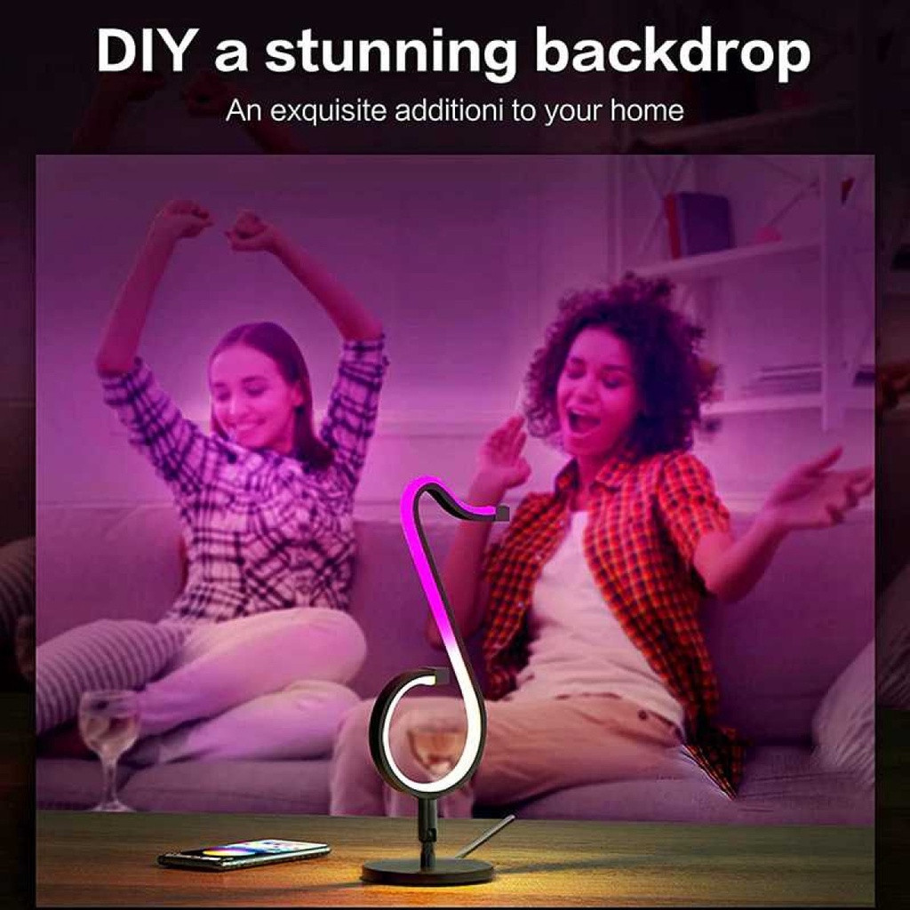 Lampu Hias Dekorasi Meja Unik Bluetooth LED RGB Dimmable Remote