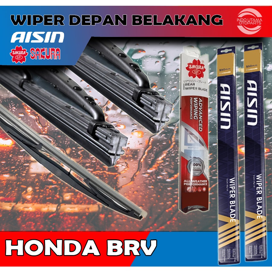 Wiper Depan Belakang BRV BR-V AISIN SAKURA