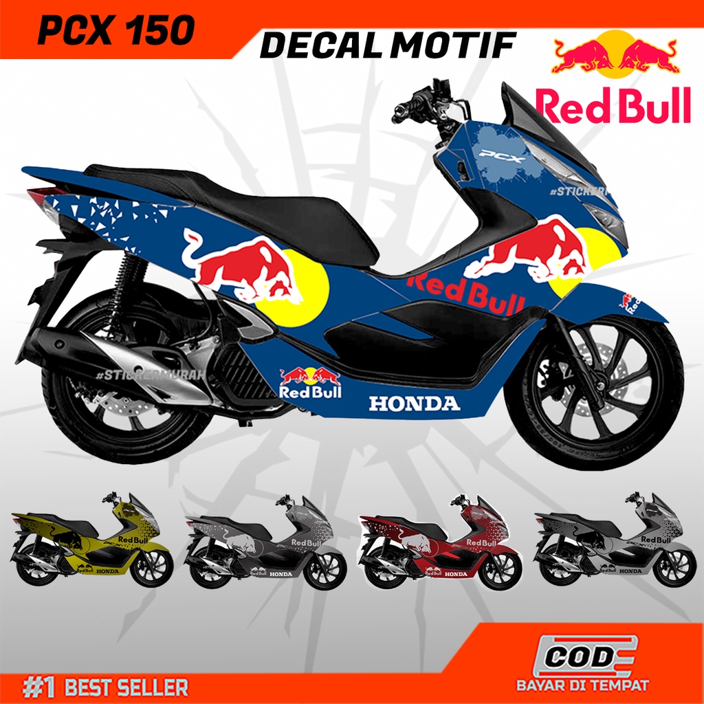 REDBULL DECAL PCX 150 MOTIF REDBUL MURAH DAN KEREN MOTIF GAMBAR REDBUL MOTOR PCX 150