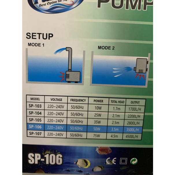 Pompa Aquarium kolam Yukari SP 104