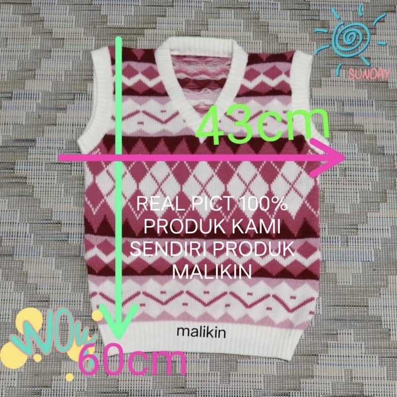 MALIKIN VEST SIDO DIAMOND / ROMPI RAJUT SIDO DIAMOND / BEST SELLER ROMPI / Rompi Korea Rajut Sido Diamond / Vest Knit Sido Diamond Rompi Rajut Wanita / Vest Rompi Rajut Outer Wanita Premium / Korean Knit Vest