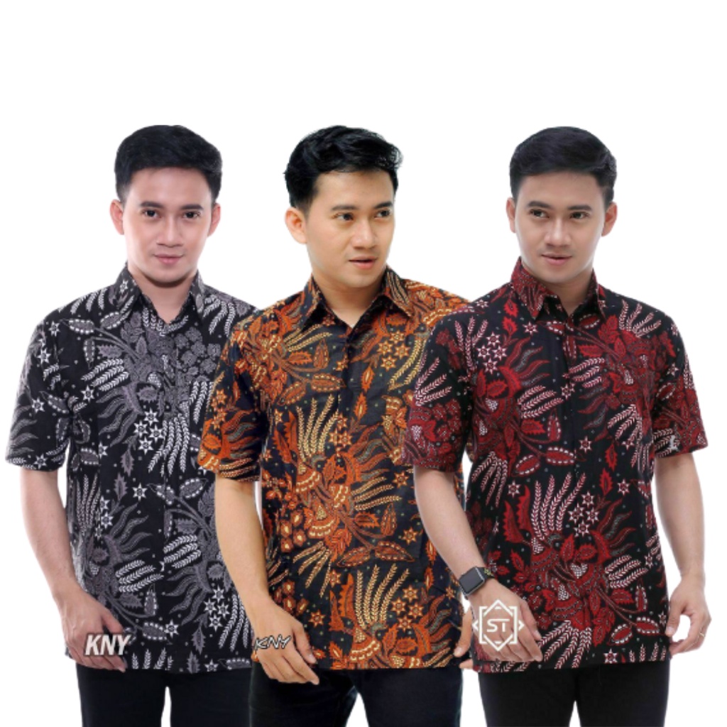 Kemeja Batik Pria Lengan Pendek Motif songket