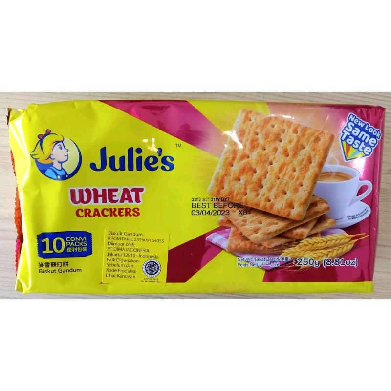 

JULIES JULIE'S WHEAT CRACKERS 250 GR / BISKUIT GANDUM UTUH / BISKUIT CEMILAN INSTANT