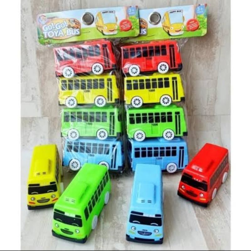 mainan kereta bus tayo set isi 4pcs pullback murah/kereta bus toya isi 4pcs