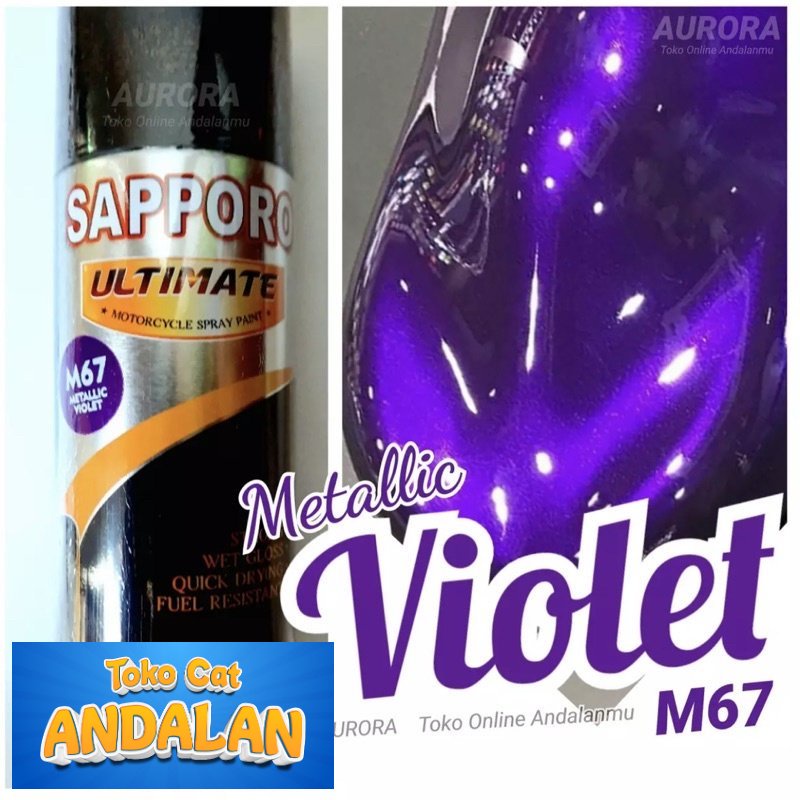 

Toko Cat Andalan - Pilox Sapporo Ultimate Violet Metallic M67 Ungu Metalik 400ml Cat Pilok Pylox Purple Metalic Toko Cat Andalan Motor dan Mobil