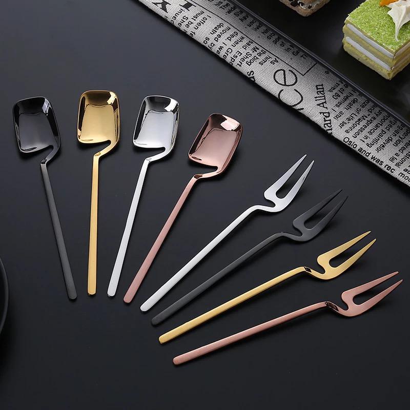 hanging tea spoon fork dessert / sendok garpu kecil kopi teh cake kue buah V shape model gantung