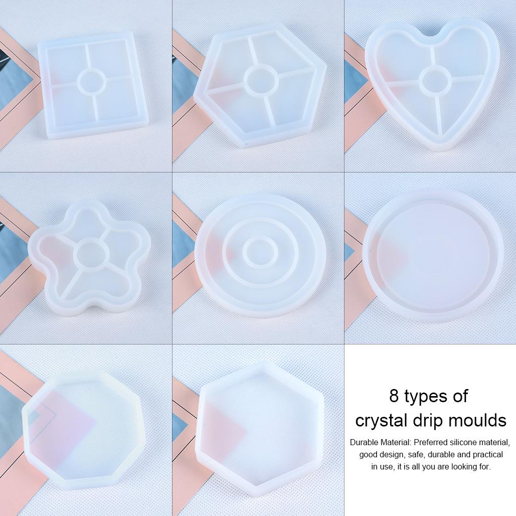 Coaster Cetakan Silikon Kerajinan Perhiasan Dekorasi Rumah DIY Epoxy Cetakan Perhiasan Casting Cetakan Set Rumah Tangga Sekolah Digunakan