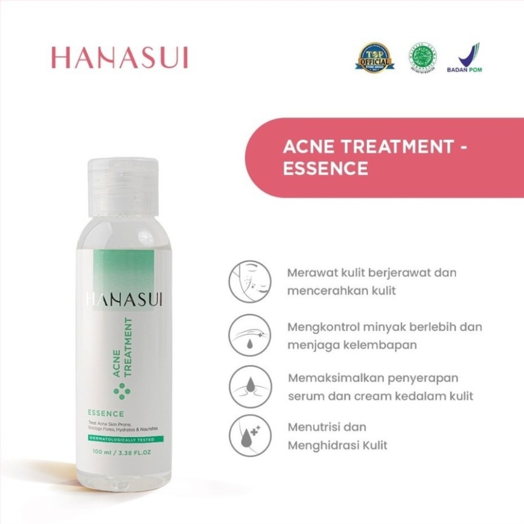 HANASUI Rangkaian Acne Treatment Series (Gentle Cleanser, Power Essence, Acne Spot Gel, Day Cream, Night Cream)