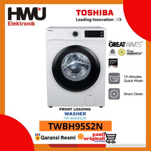 TOSHIBA MESIN CUCI 8,5 KG FRONT LOADING WASHER TWBH95S2N