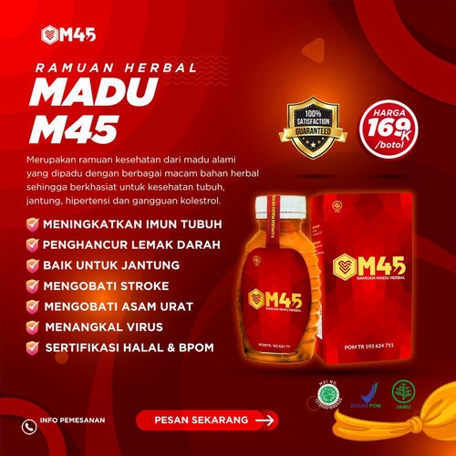 

Obat Herbal Penurun Kolesterol Jamu Lemak Darah Obat Trigliserida Madu M45 Madu Jantung Sehat 45