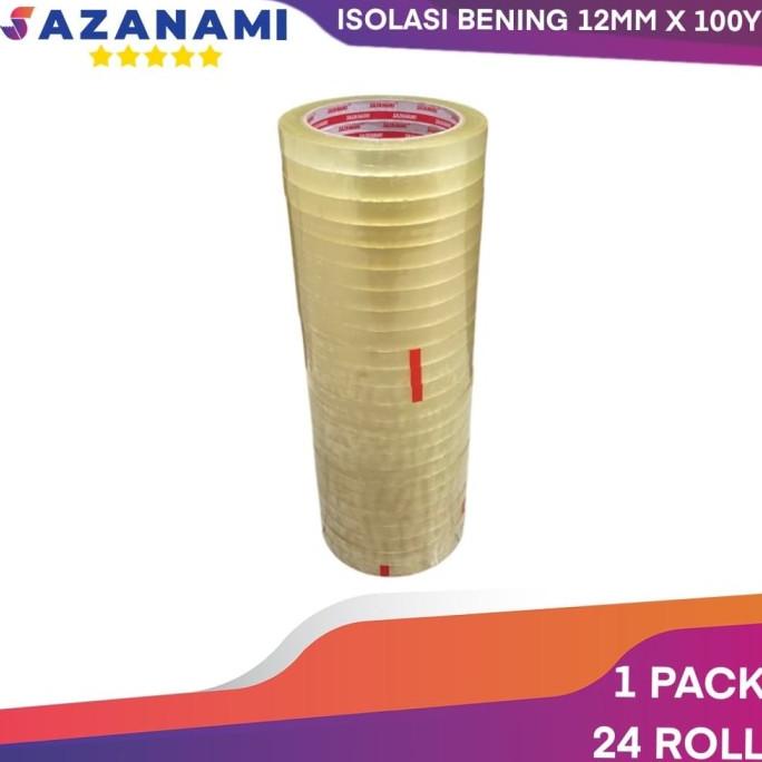 

Isolasi Bening 12MM X 100Y sazanami 1/2" Inch lakban bening selotip