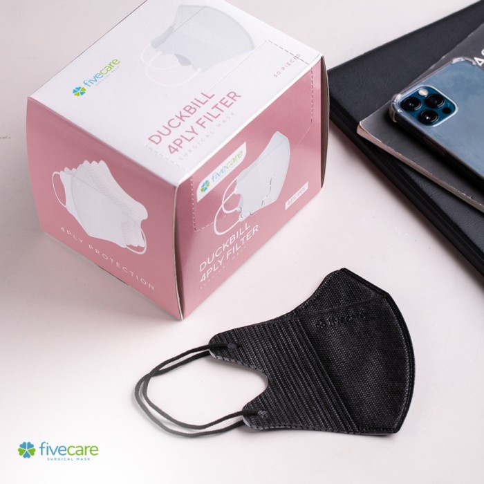 Masker Fivecare Duckbill / Duck Bill Five Care Face Mask - Hitam