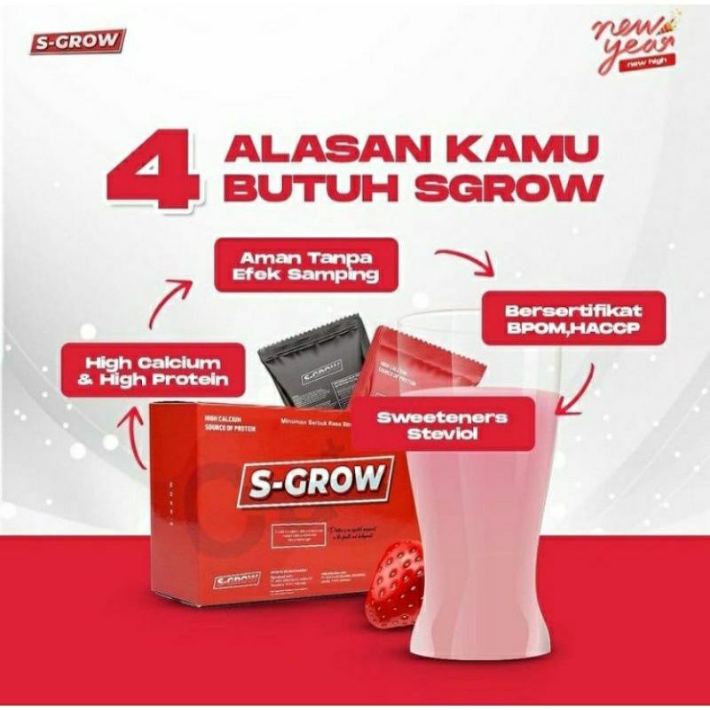 

S-GROW - Susu Kalsium Peninggi Badan Terbaik ( Paket Basic 5 Sachet ) Free Skipping & Meteran
