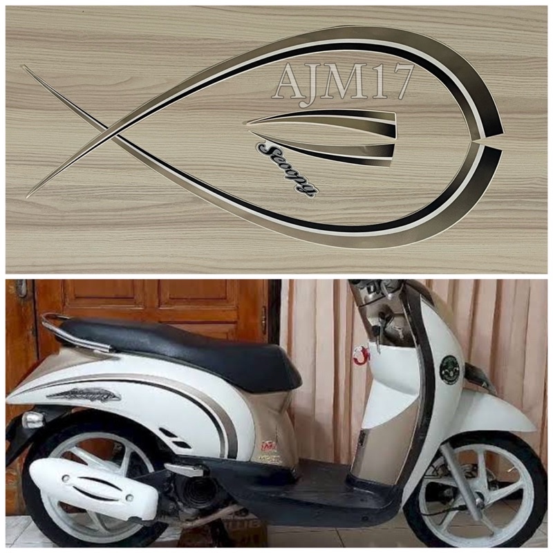 STIKER STRIPING SCOOPY CARBU 2012 PUTIH