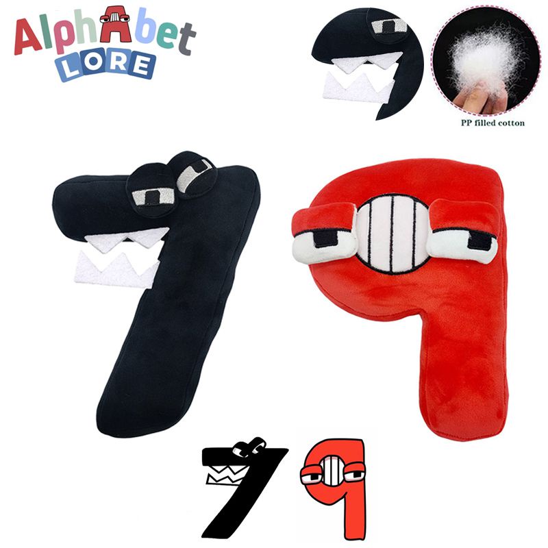 Alphabet Lore Number Seven Plush Doll Bayi Mainan Edukasi Dekorasi Rumah Hadiah