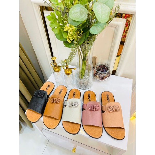 SANDAL KULIT WANITA MODEL ISDA BK - TOKO SYAGITA KULIT ASLI GARUT