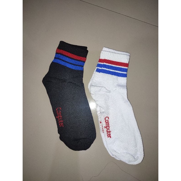 Kaos Kaki Old School Biru Putih List Merah Biru