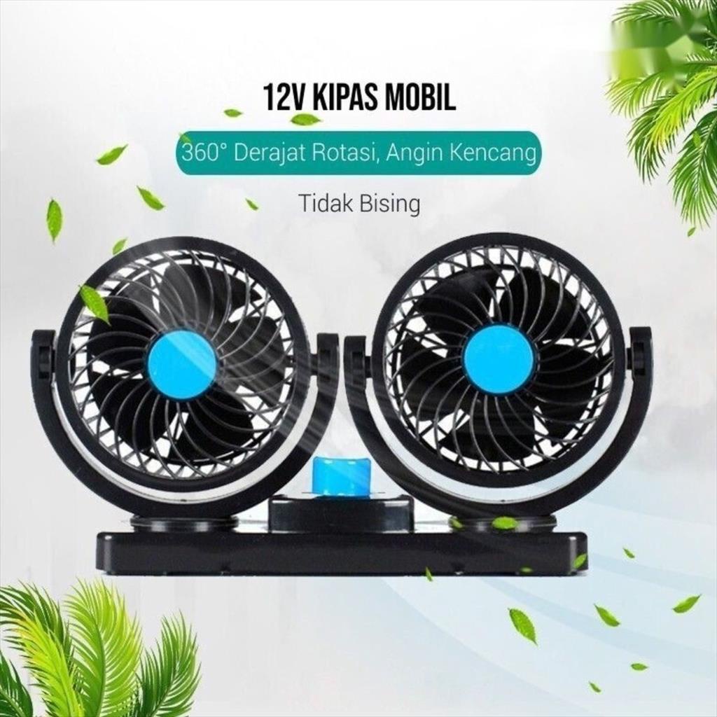 YA 980. Kipas Angin Mobil Di Lighter Double Headed 12V Fan Double Blower