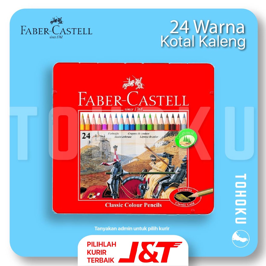 Pensil Warna Kaleng 24 Faber Castell Classic