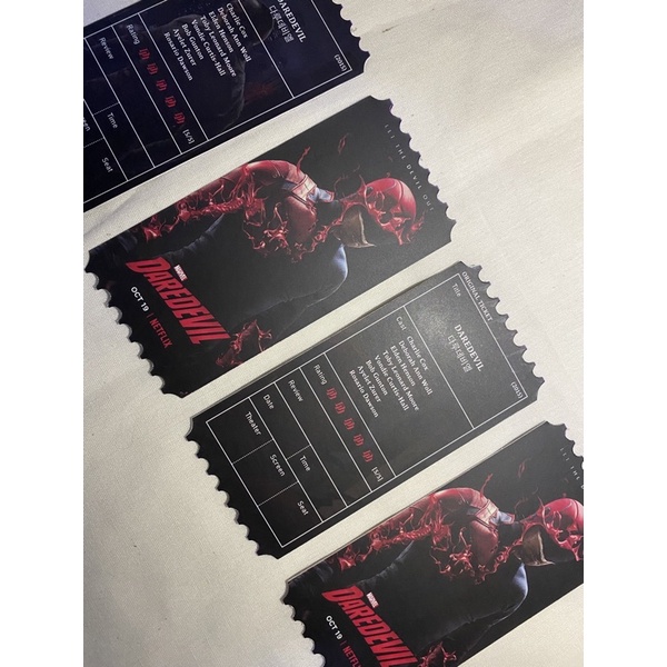 Collectible ticket Daredevil Marvel fanmade Black Ver