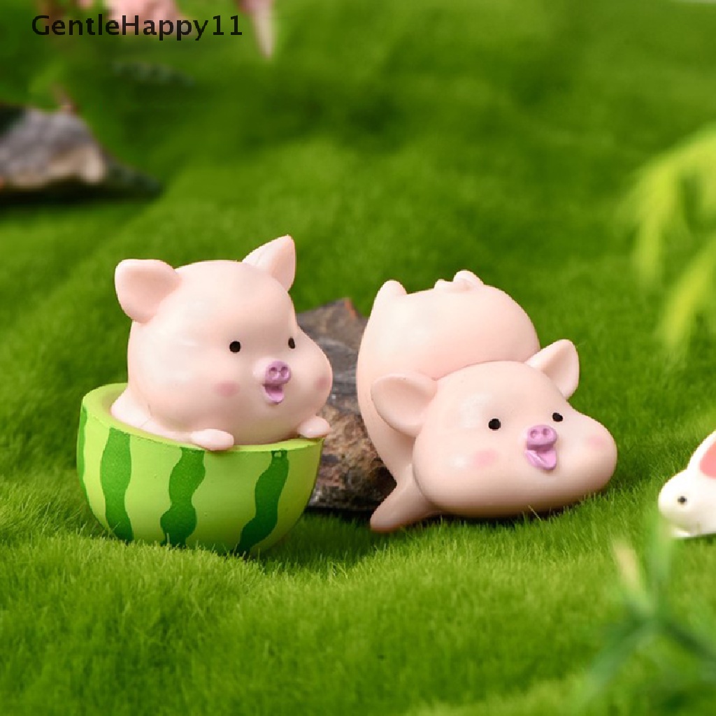 Gentlehappy 7pcs/set Mainan Boneka Kartun Babi Hewan Model Patung Ornamen Miniatur id