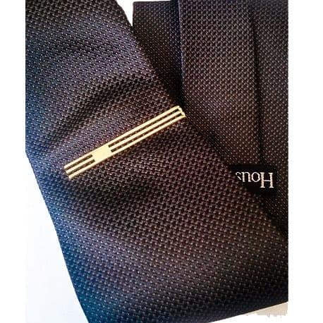 houseofcuff jepit dasi pin tie clasp regular slim fork pin tie bar - Emas