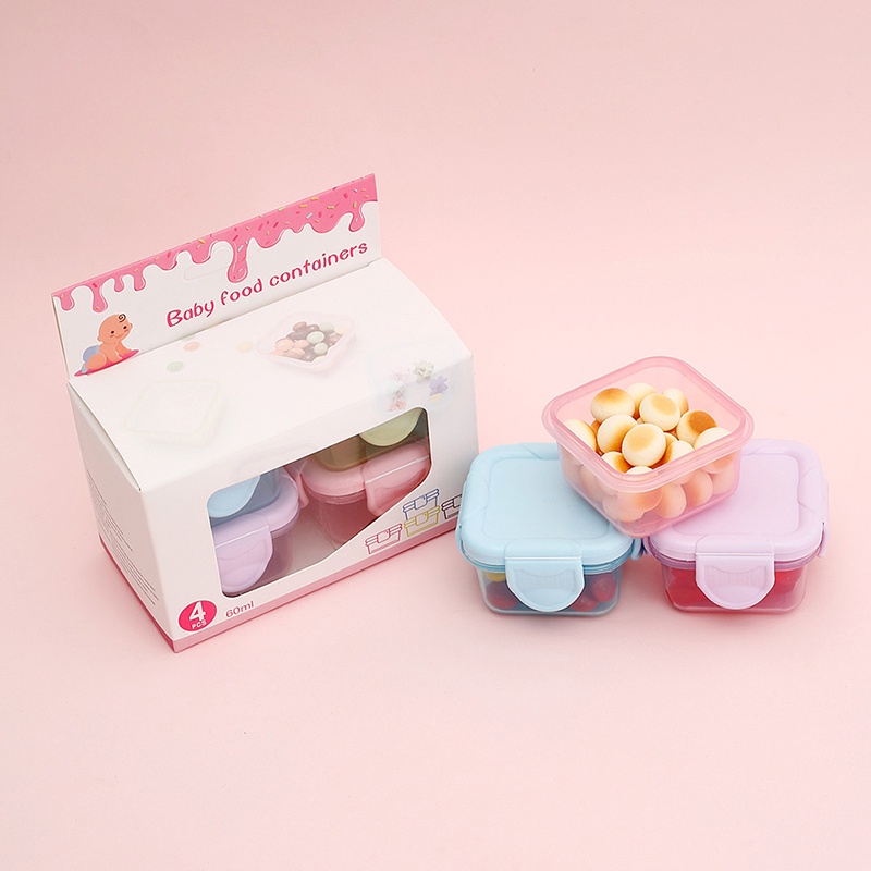 4 Pcs Kotak Penyimpanan Makanan Ukuran 60ML Untuk Dapur