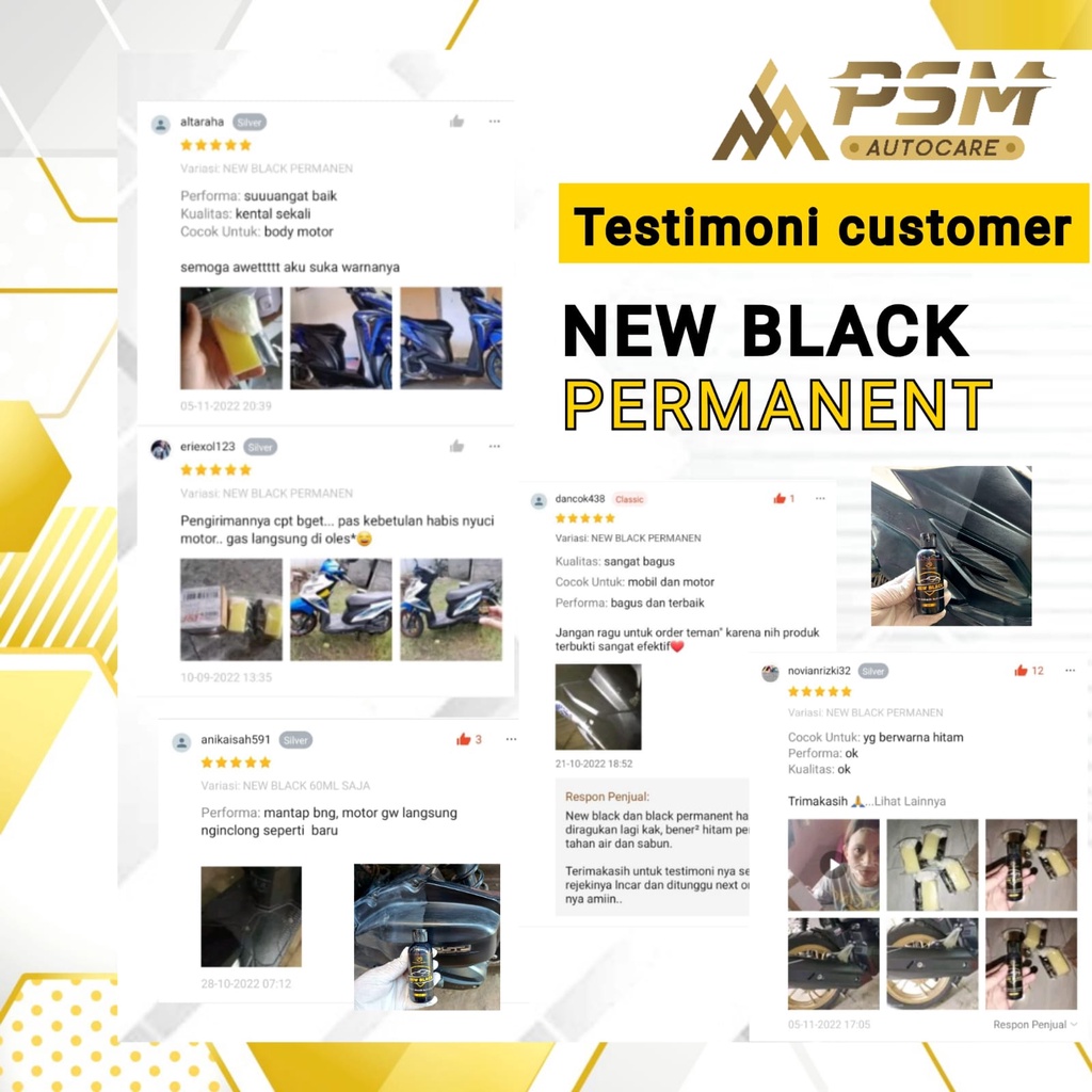 NEW BLACK premium 250ml [Penghitam motor/mobil, Trim Restorer, Dasboard, Body motor/ mobil]