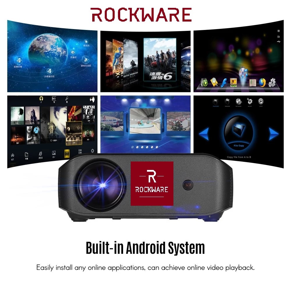 AKN88 - ROCKWARE RW-F10UP Android LED Projector 2800 Lumens Alt Cheerlux C9