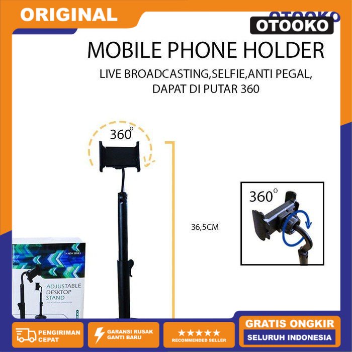 adjustable Monopod Ponsel Stand Desktop Phone Smartphone Holder 360