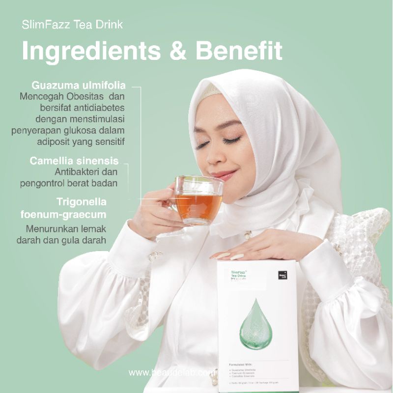NEWLAB | SLIMLOGY| BEAUDELAB DETOX TEA SLIMFAZZ SLIM FAZZ DETOXING SLIMMING TEA |TEH DIET DETOKS | Beaudelab Slimming &amp; Detox Green Tea | Suplemen pelangsing herbal | Makanan diet