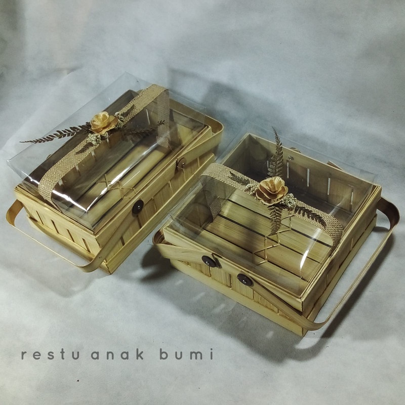 hampers premium 25x25pita goni rustic rustik unik kotak seserahan wadah hantaran packaging unik hamp