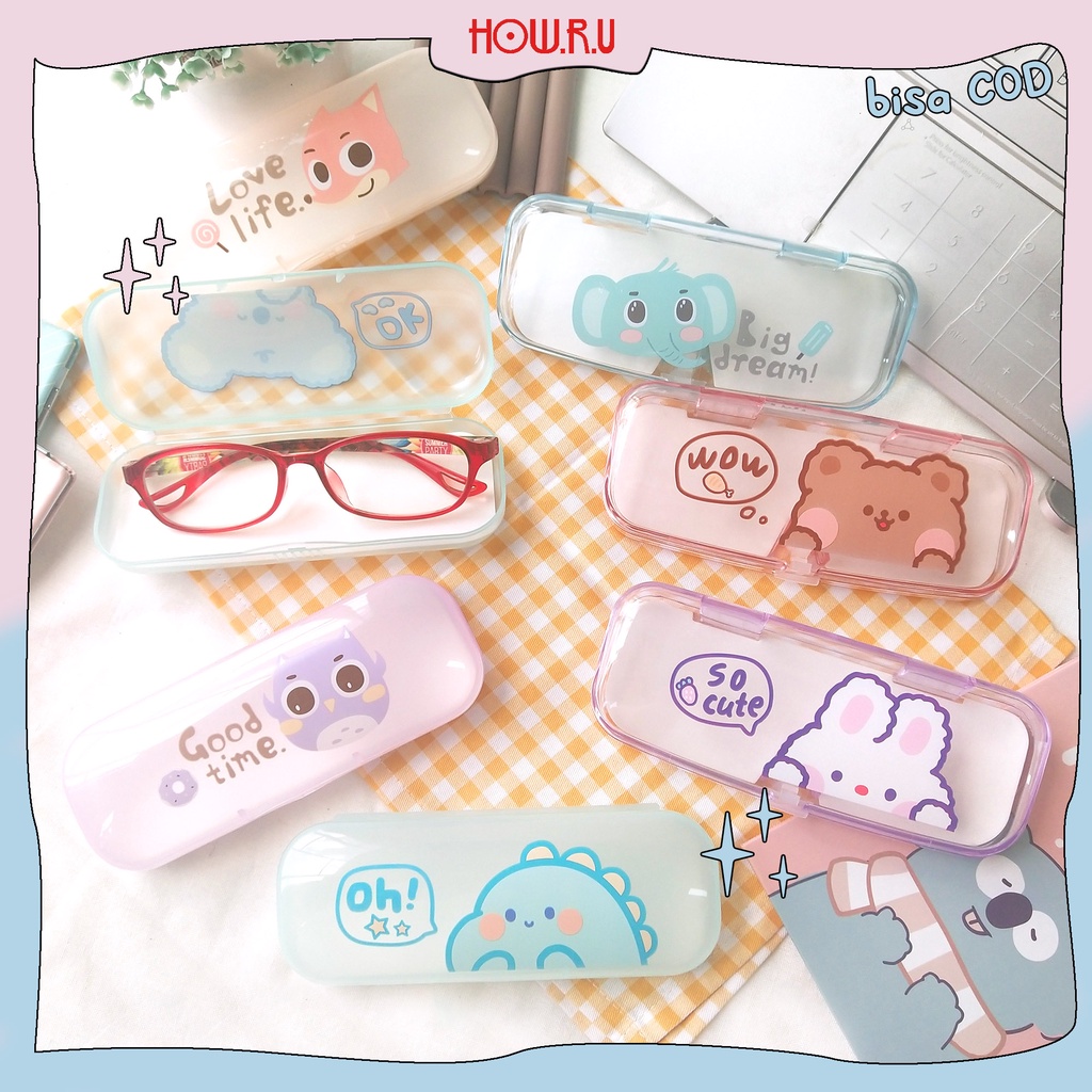 HOW.R.U | Tempat Kacamata Hardcase Korea Aneka Motif