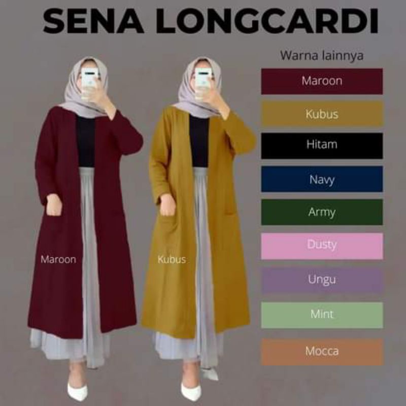 SENA LONG CARDY ORI 100%/CARDIGAN CEWEK