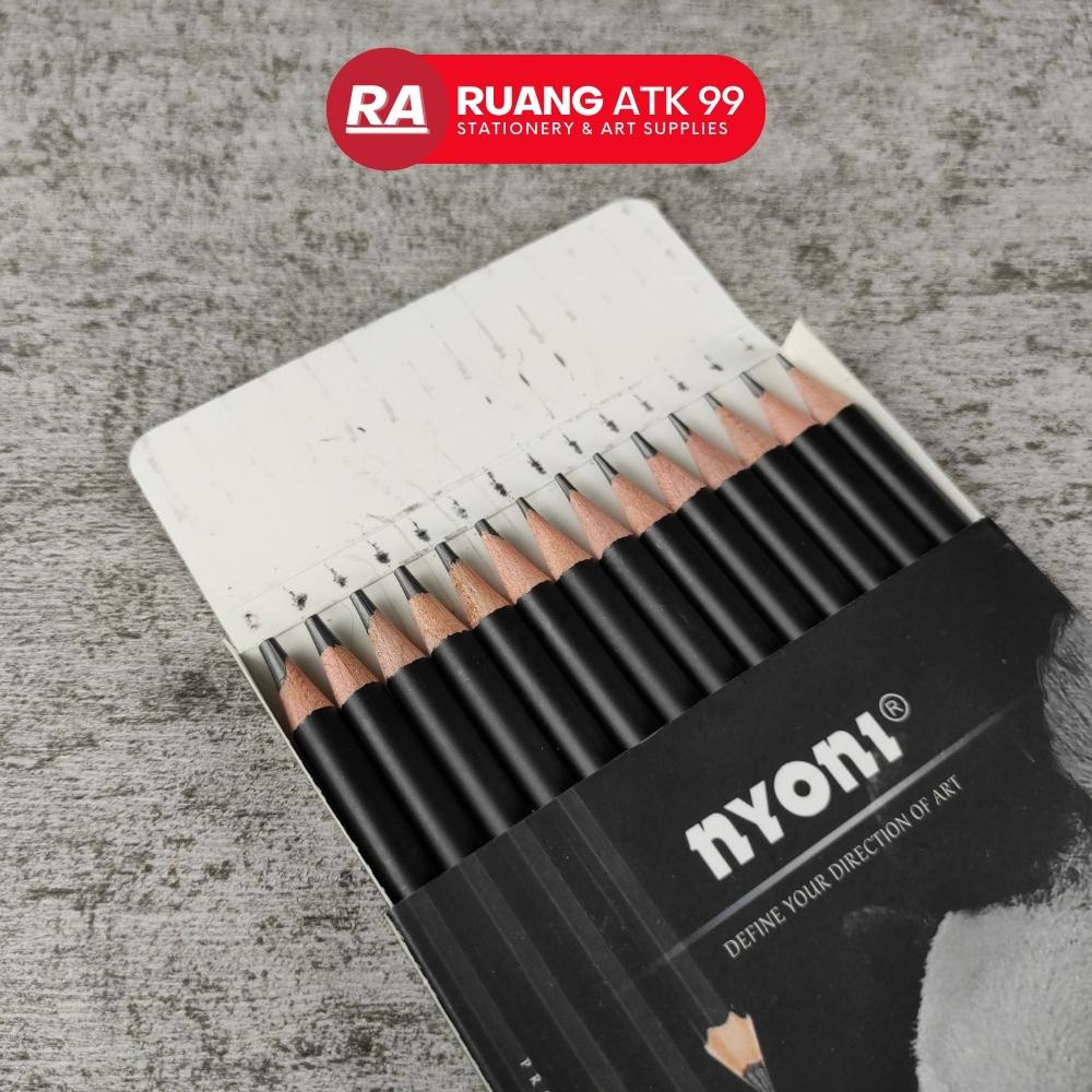 

NYONI Professional Art Sketch Pencil Set 14 Pcs Pensil Sketsa Gambar Natural Wood
