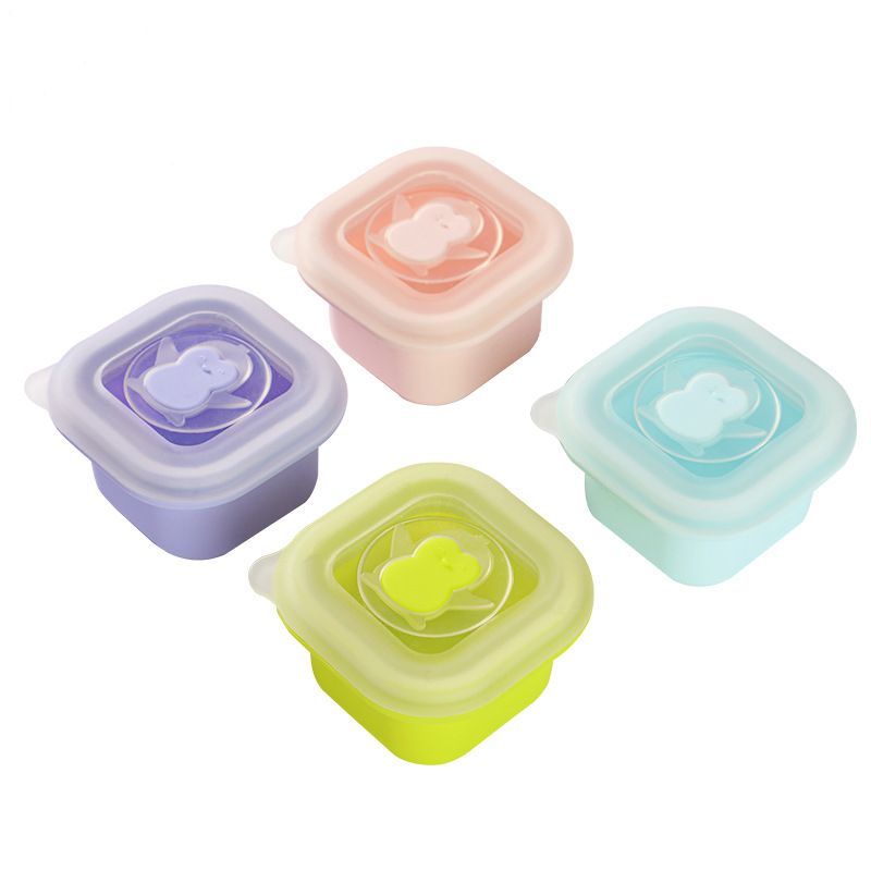 Leleoncare Penyimpanan Mpasi Bayi Silicone 100ml - Leon Care Wadah Mpasi Bayi Silikon - Leleon Care Baby Food Containers BPA FREE Murah / Multi Food Container / Tempat Penyimpan Makanan Bayi MPASI