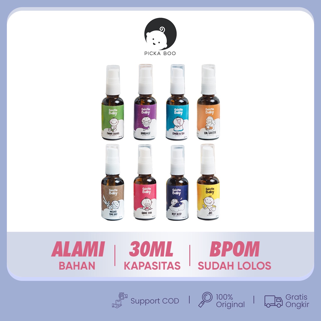 PICKA BOO Minyak Telon Essential Oil Aromatherapy Gentle Baby Oil Untuk Mengatasi Keluhan dan Perawatan Kesehatan Bayi