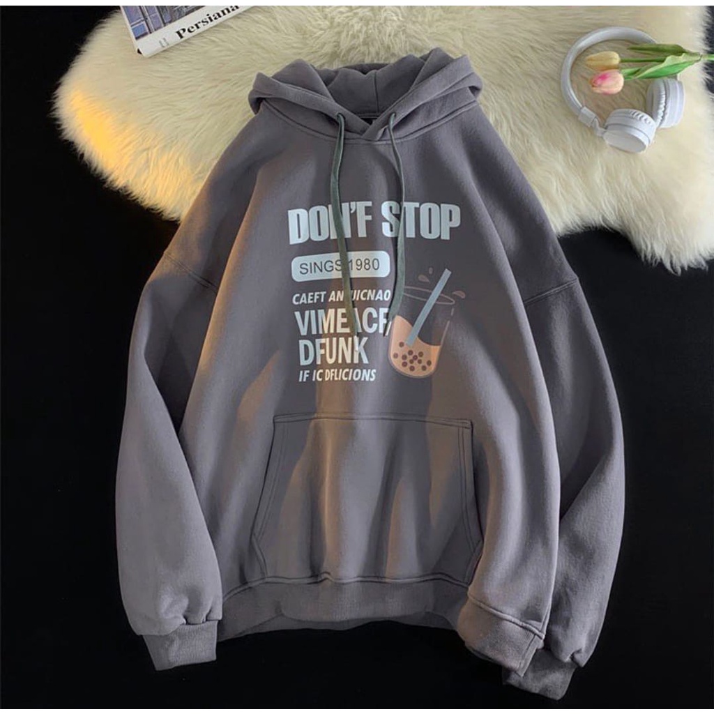 SWEATER HOODIE WANITA OVERSIZE / DON'T STOP SWEATER HOODIE WANITA KOREAN STYLE