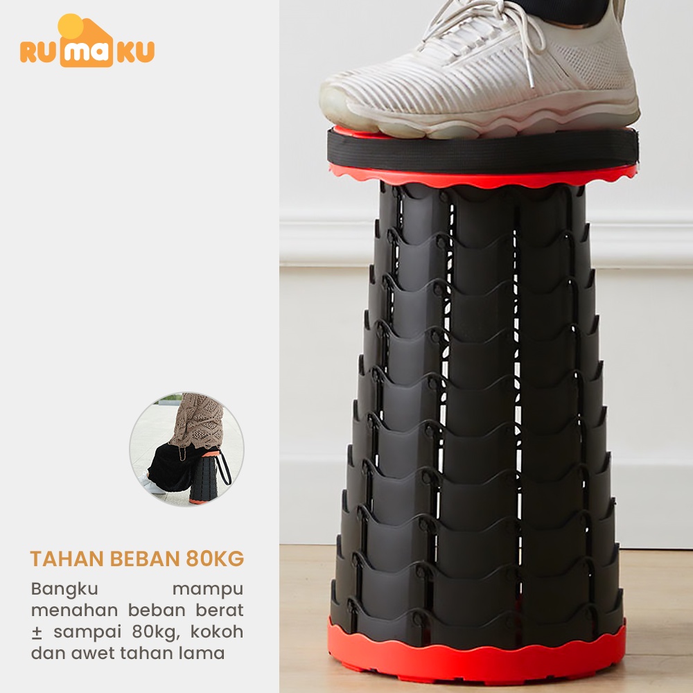 Rumaku Bangku Lipat Kursi Lipat Outdoor Camping Kuat Kokoh Tahan Beban Telescopic