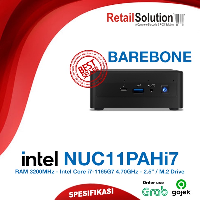 Mini PC Barebone - Intel NUC NUC11 NUC11PAHi7 Core i7-1165G7 PCIe Gen4