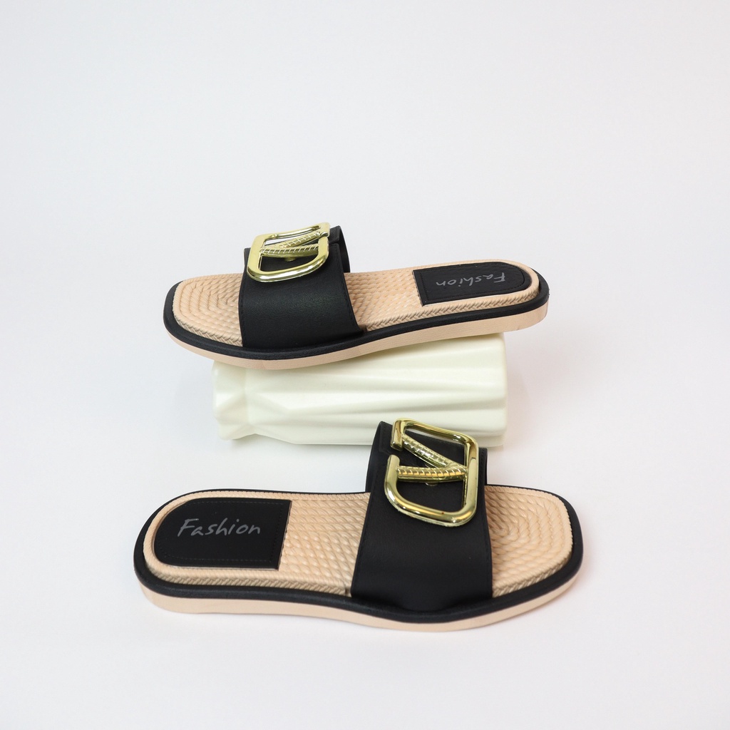 Volu Sandal Selop Wanita Slip On Teplek - Demorin