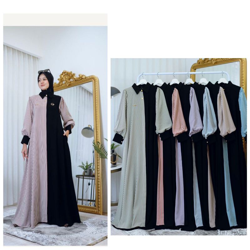 Jual Marcela Dress Gamis Fenta House Busui Original Branded Premium