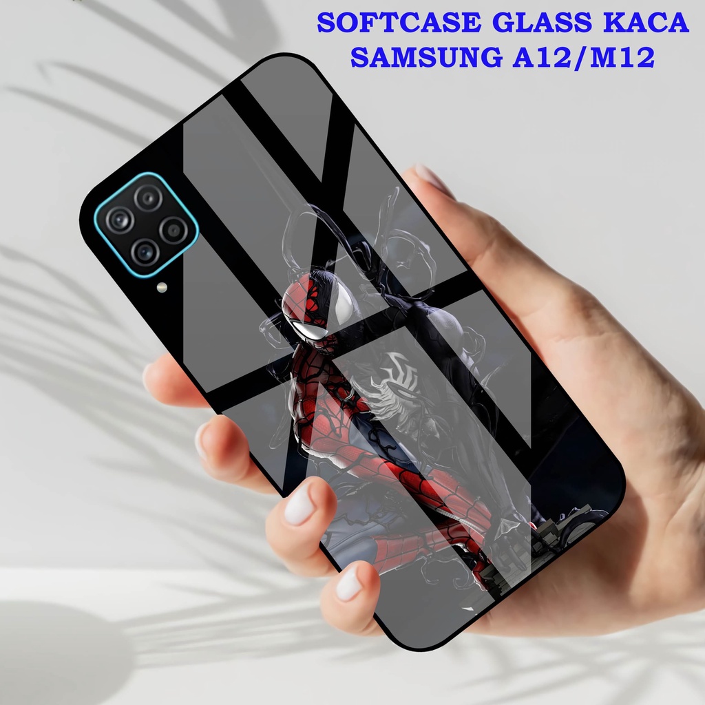 Softcase Glass Kaca SAMSUNG A12 - Case Hp Pelindung Handphone SAMSUNG M12 [ A55]