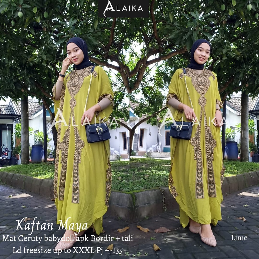 Kaftan Maya Kaftan Muslim Bordir Jumbo Original Produk By Alaika