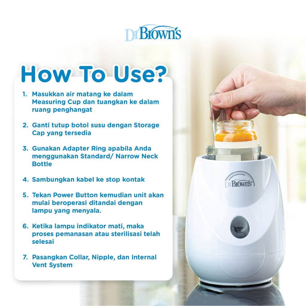 ELEK188 DR BROWN'S PENGHANGAT SUSU INSTAFEED BOTTLE WARMER AND STERILIZER AC185